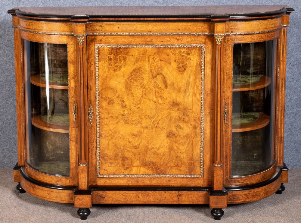 Victorian Walnut Credenza Side Cabinet