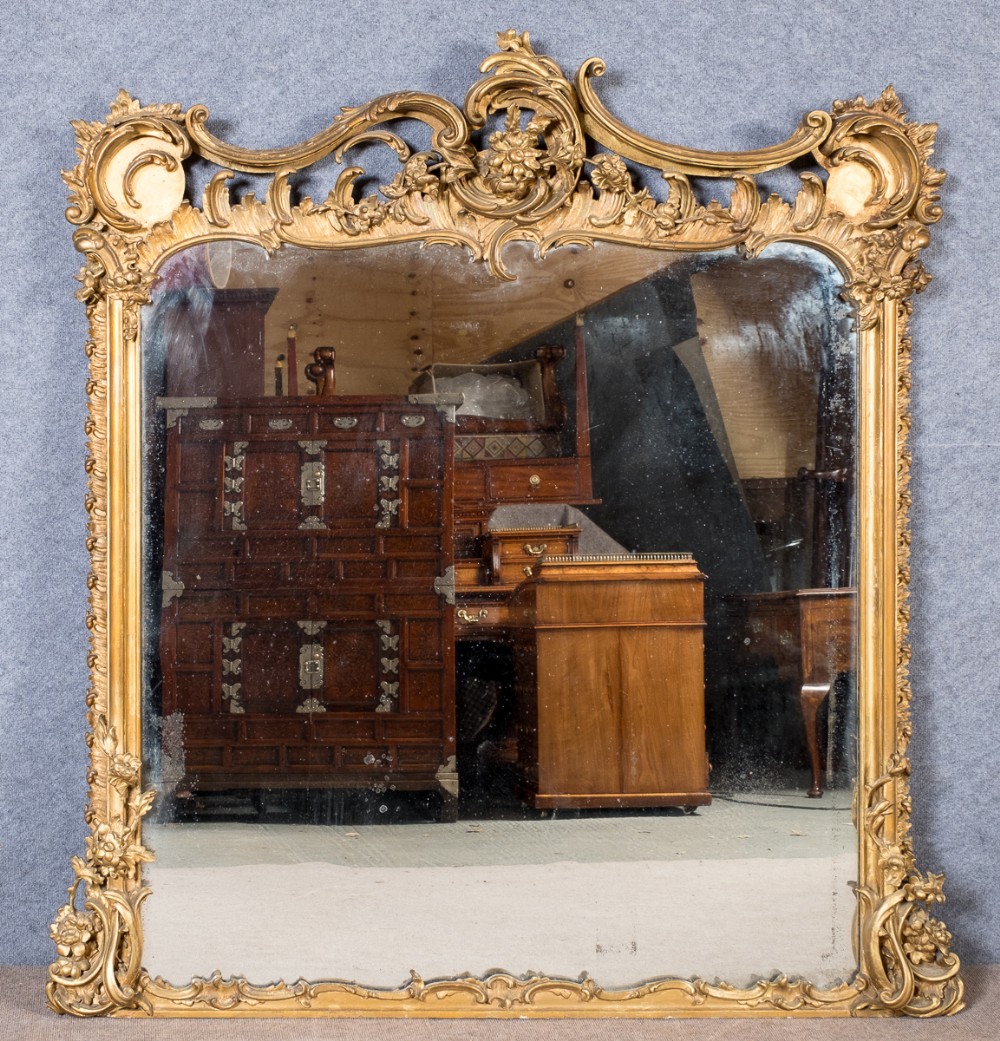 19th.Century Carved and Gilded Overmantel Mirror