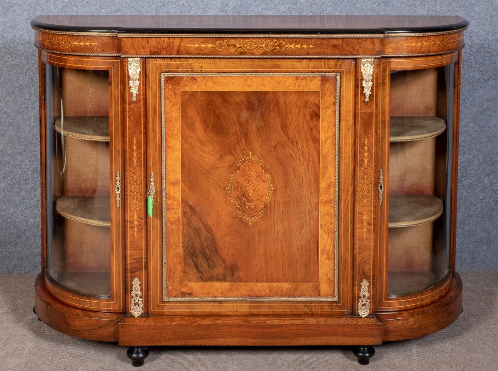 Victorian Walnut Credenza Side Cabinet