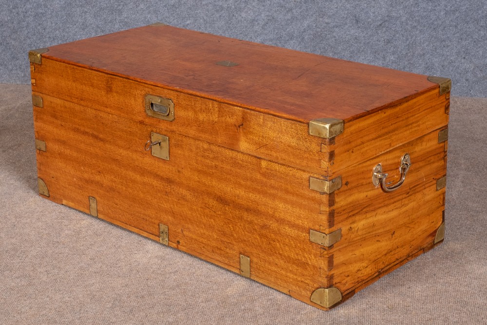 Antique Camphor Wood Campaign Trunk