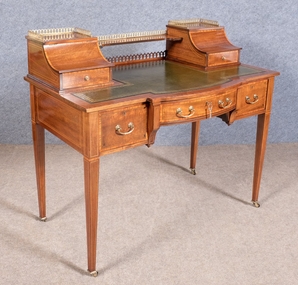 Maple & Co Inlaid Carlton House Style Writing  Desk