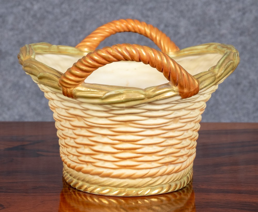  Royal Worcester Blush Ivory  Basket  