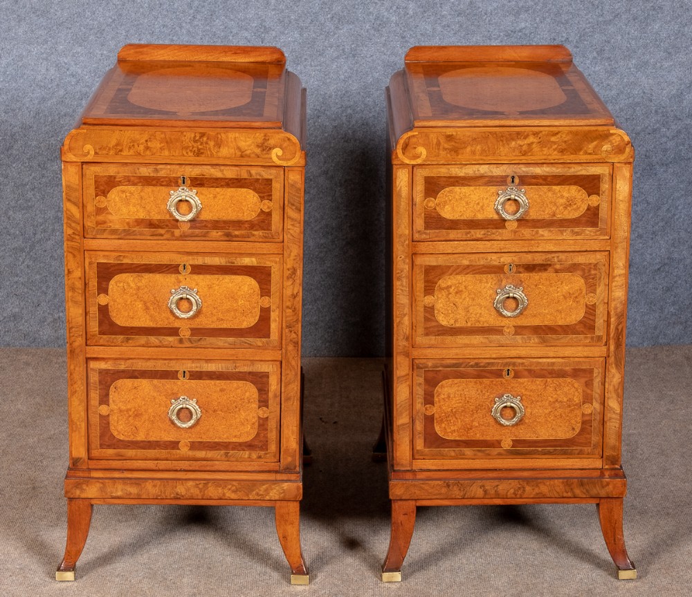 Stunning Pair of Art Deco Bedside Chests