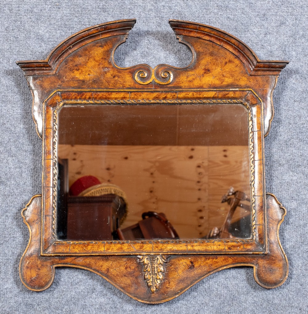  Attractive George I Style Walnut Wall Mirror