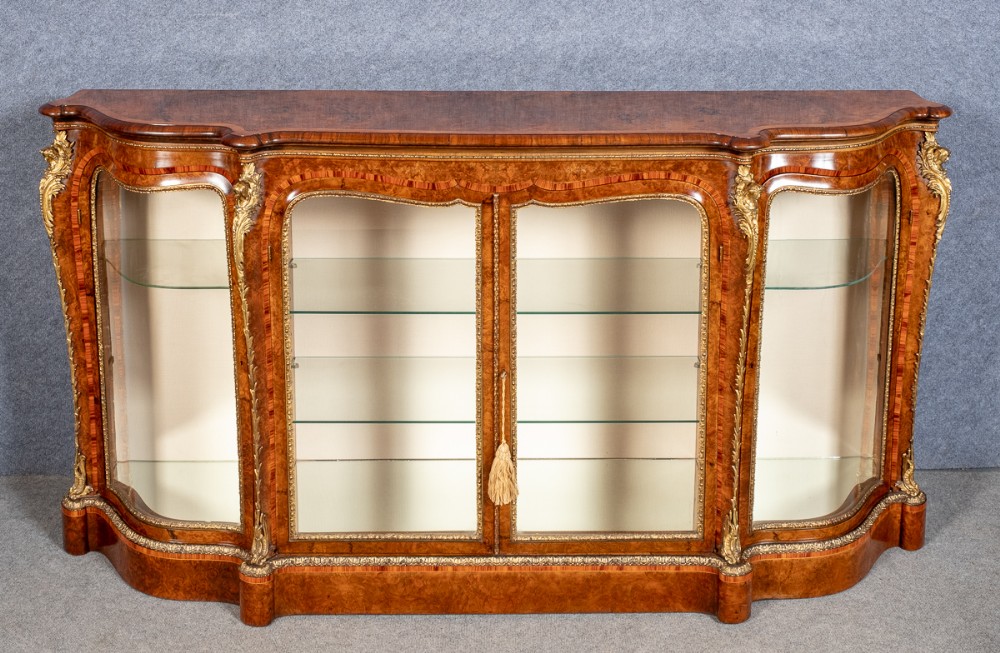 Superb Burr Walnut & Kingwood Side Cabinet Credenza