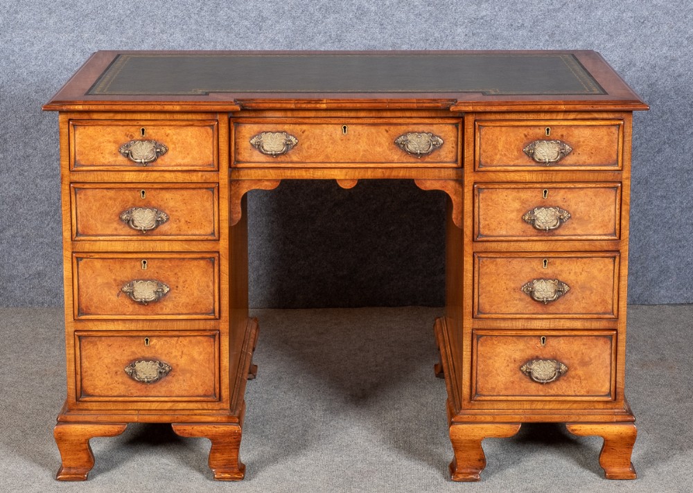 George I Style Burr Walnut Desk
