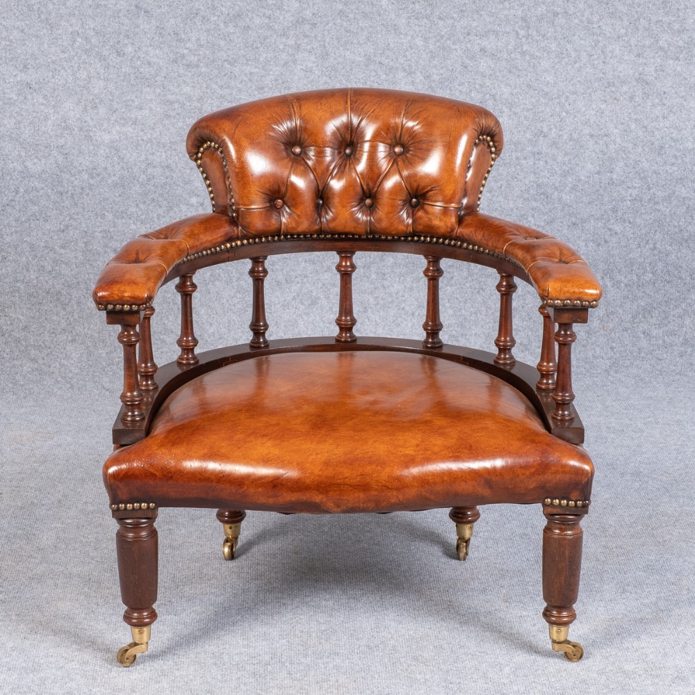 Edwardian Leather Tub Chair