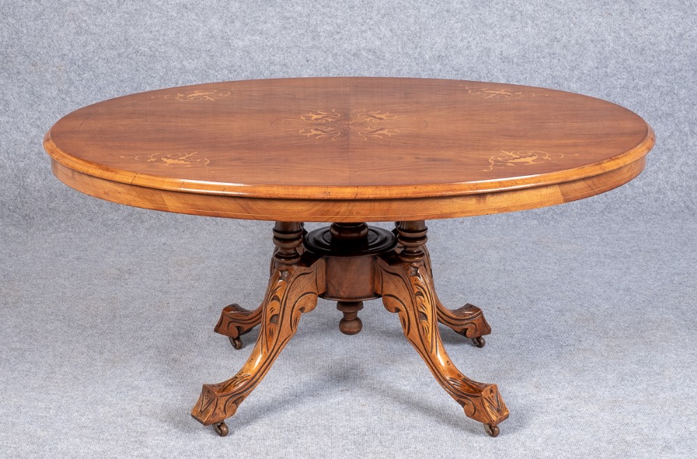 Victorian Walnut and Inlaid Coffee Table