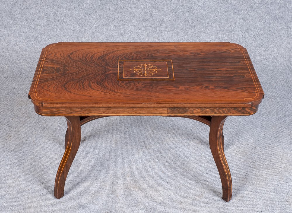 Small Inlaid Rosewood Coffee Table