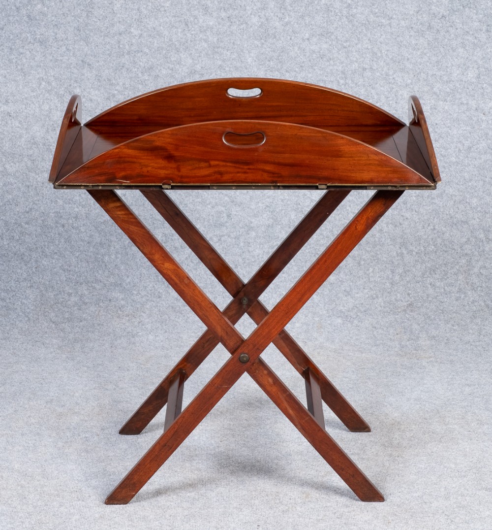 Antique Mahogany Butlers Tray on Stand