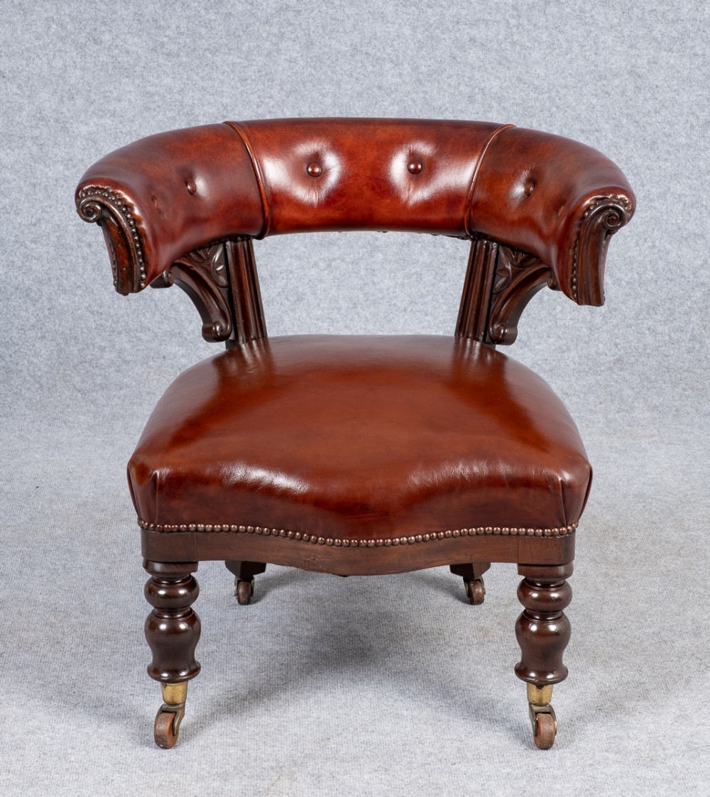 Victorian Mahogany & Leather Chair