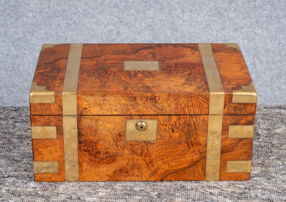 Fine Victorian Walnut Writing Slope Box