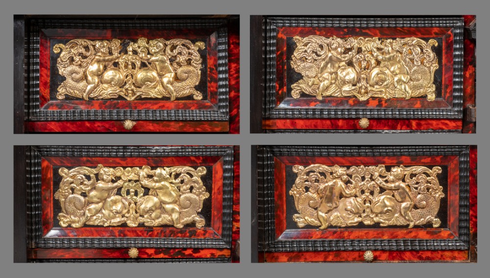 Stunning Large Antwerp Tortoiseshell, brass and Ebony Table Cabinet View VII