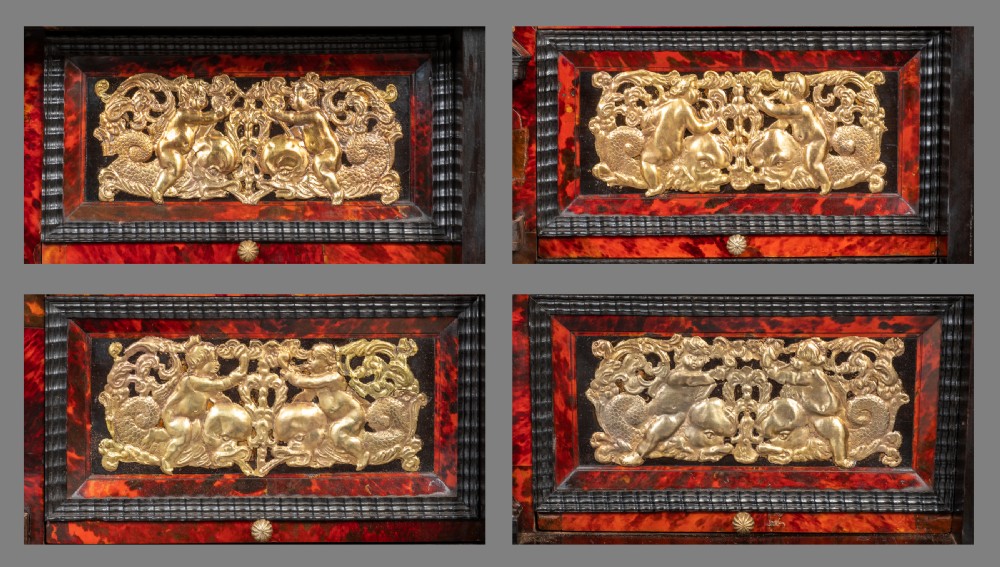 Stunning Large Antwerp Tortoiseshell, brass and Ebony Table Cabinet View VIII
