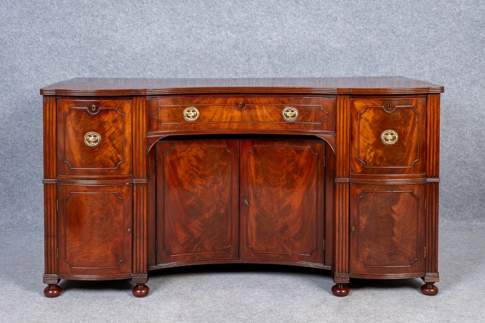 Unusual Regency Figured Mahogany Sideboard