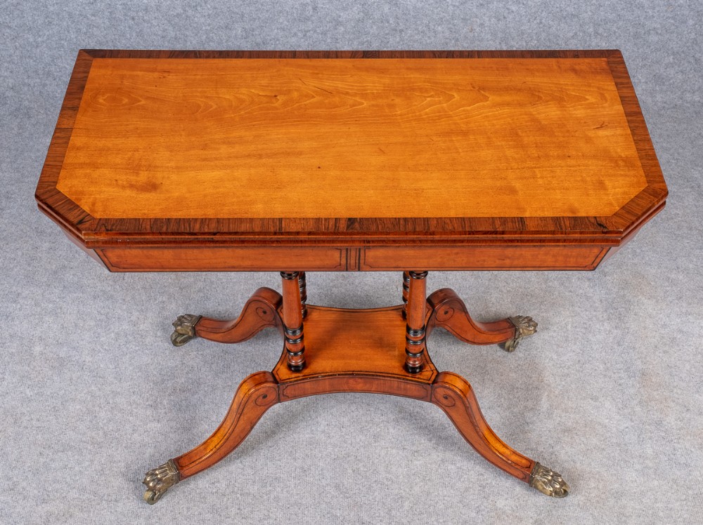 Regency Satinwood Card Table