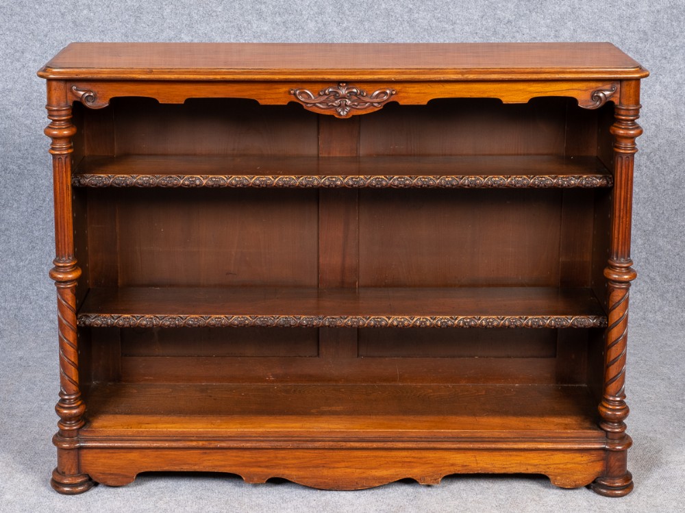 C. Hindley & Sons Walnut Open Bookcase