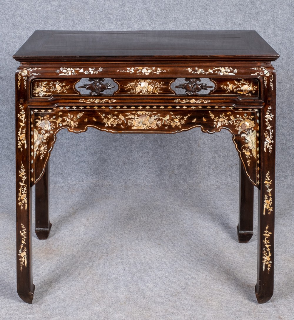 Chinese Mother of Pearl Inlaid Console Table