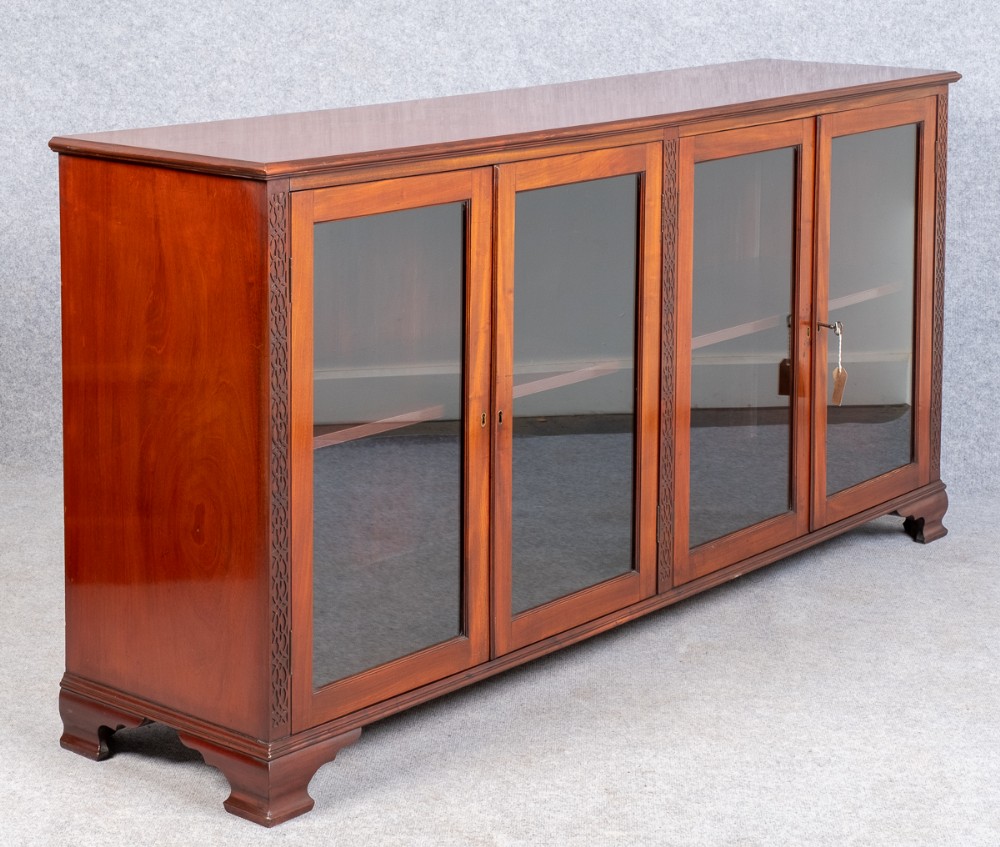 Large Mahogany 4 Door Bookcase