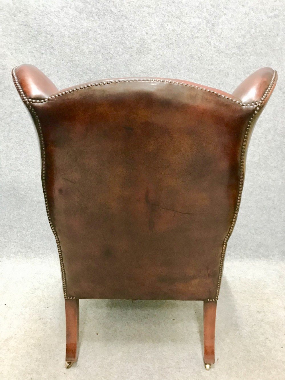 Georgian Style Leather Winged Back Armchair View III