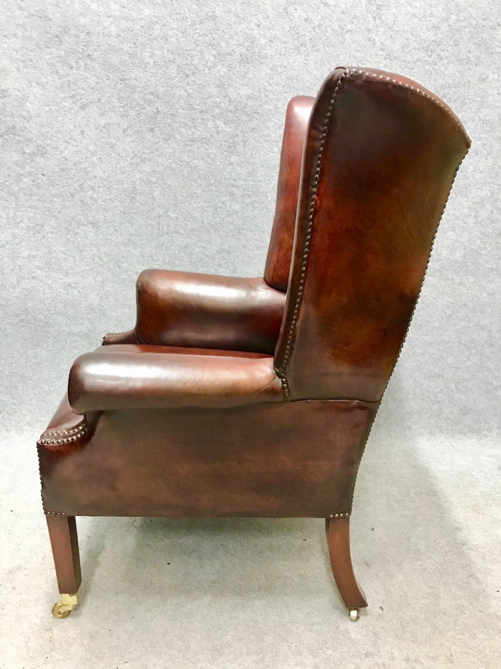 Georgian Style Leather Winged Back Armchair View IV