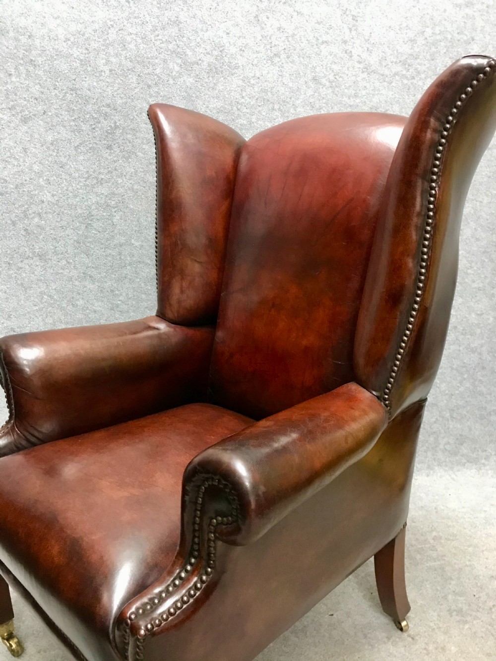 Georgian Style Leather Winged Back Armchair View VI
