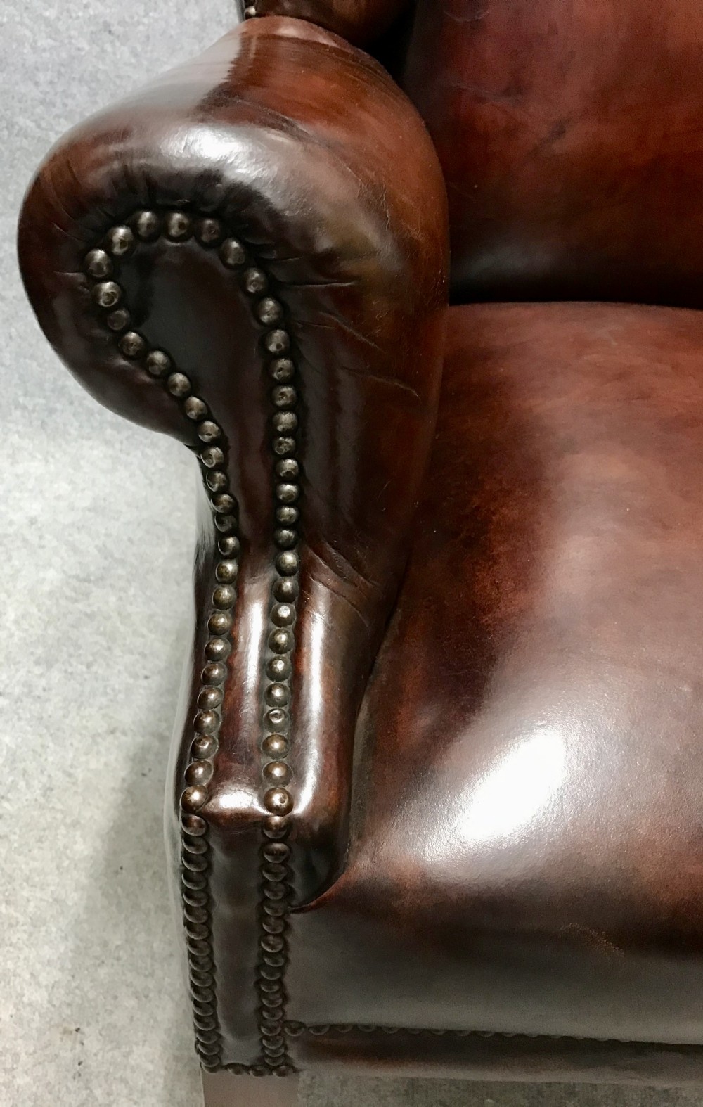 Georgian Style Leather Winged Back Armchair View VII