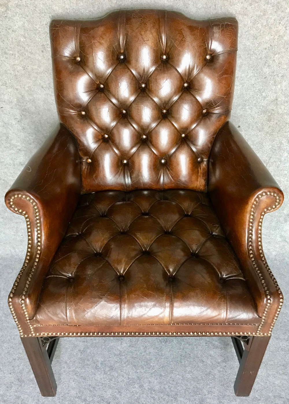 Gainsborough Style Leather Library Desk Chair View VIII
