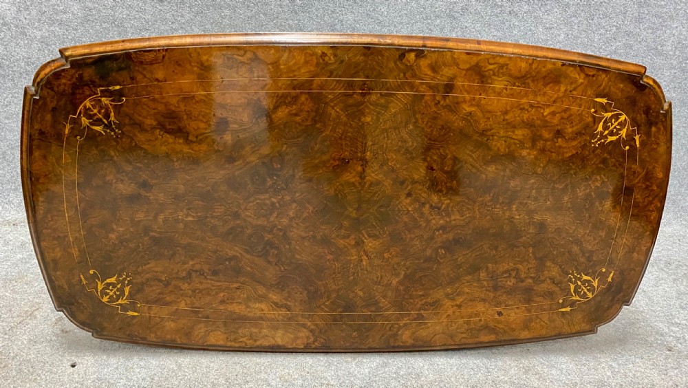 Victorian Burr Walnut & Inlaid Coffee Table View IV