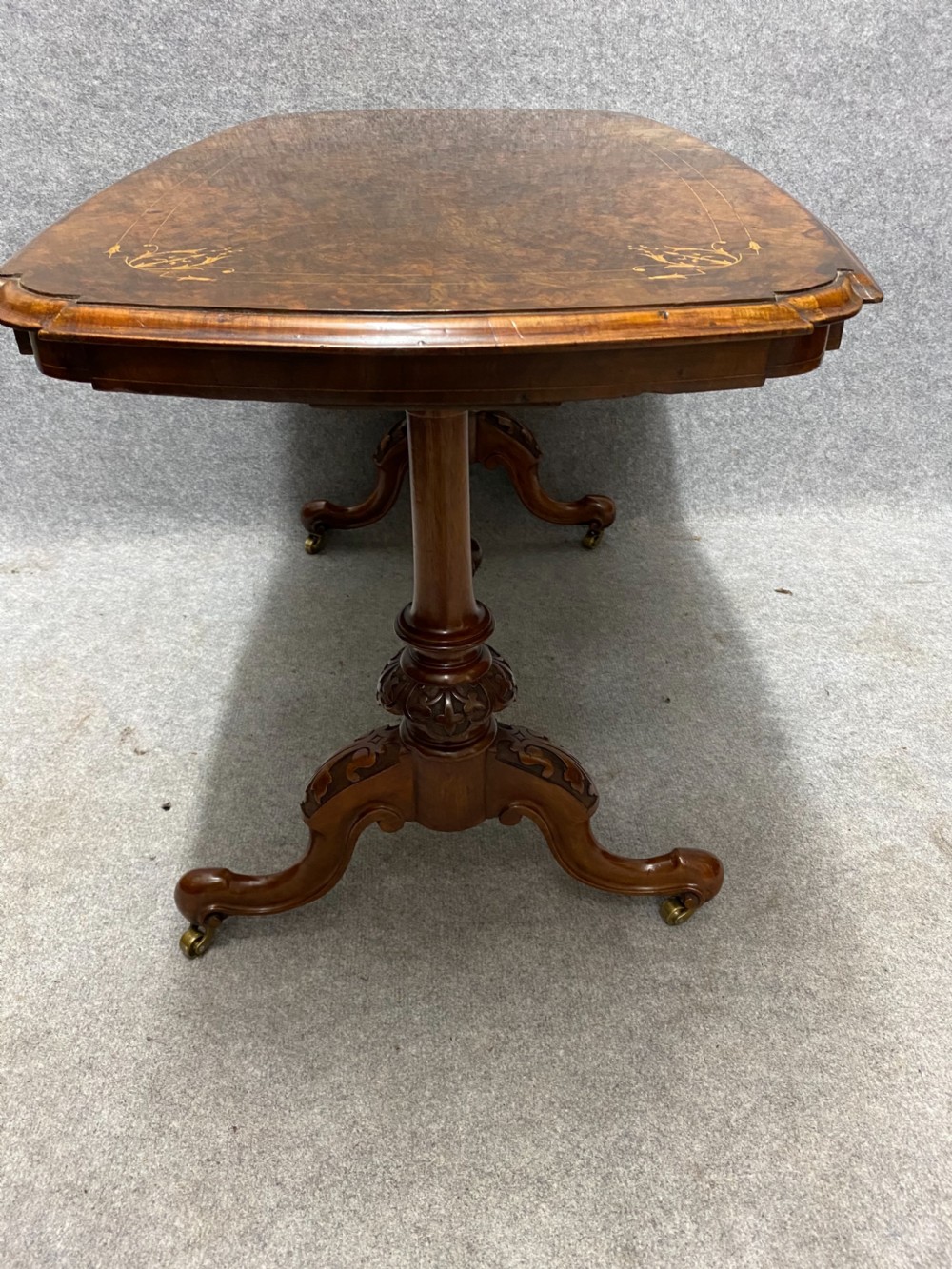 Victorian Burr Walnut & Inlaid Coffee Table View VIII