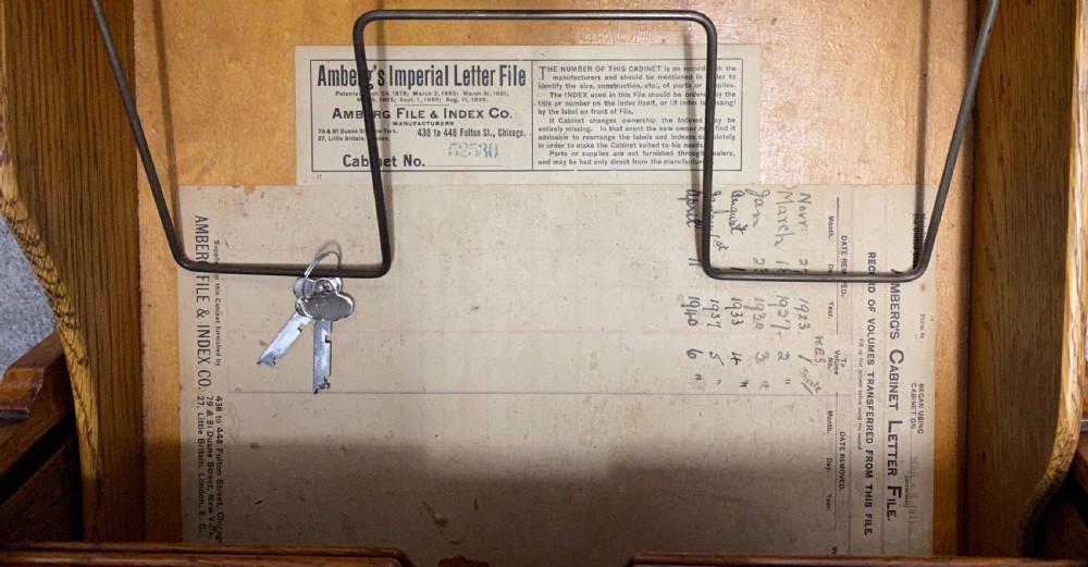 Golden Oak Amberg Filing Cabinet View IV