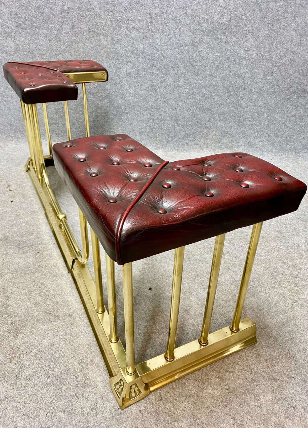 Adjustable Brass Club Fender with Leather Seats View VII