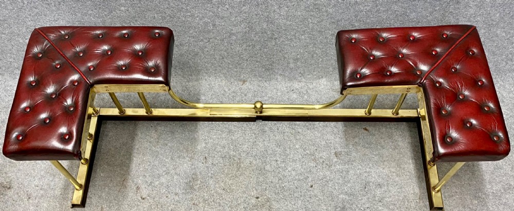 Adjustable Brass Club Fender with Leather Seats View X