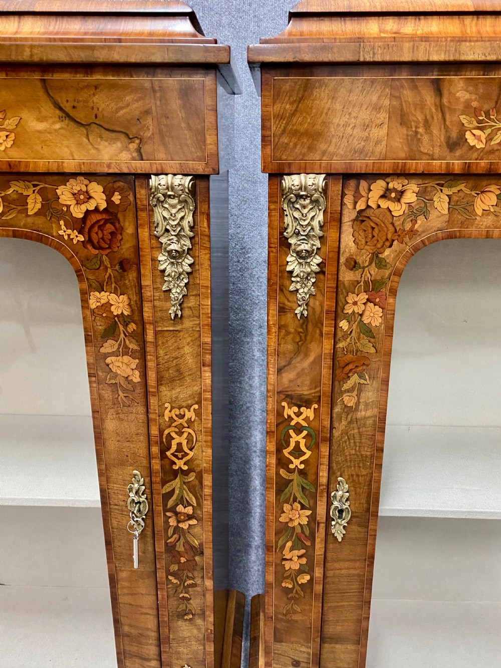 Stunning Pair of Marquetry Inlaid Side Cabinets View IV