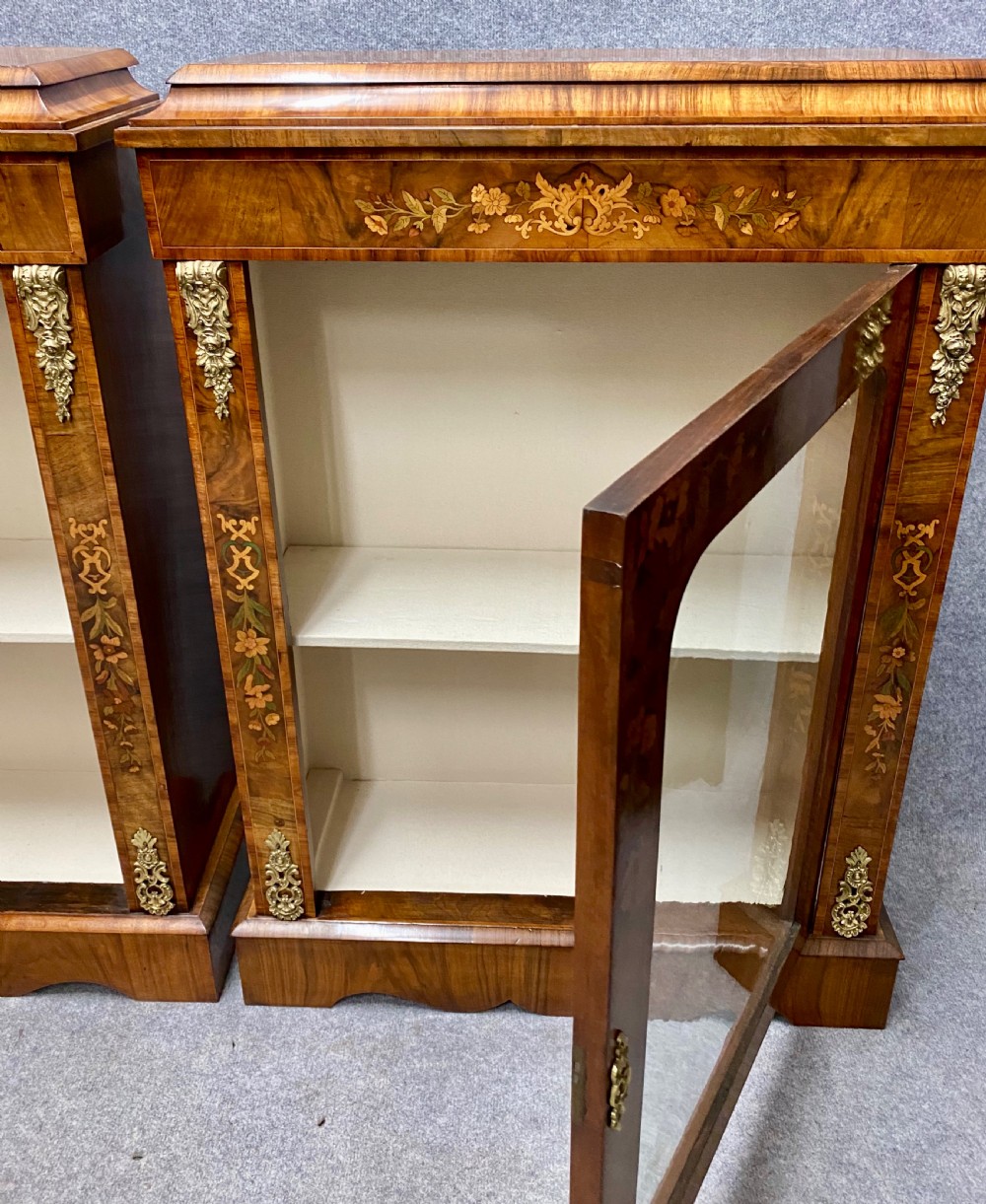 Stunning Pair of Marquetry Inlaid Side Cabinets View X