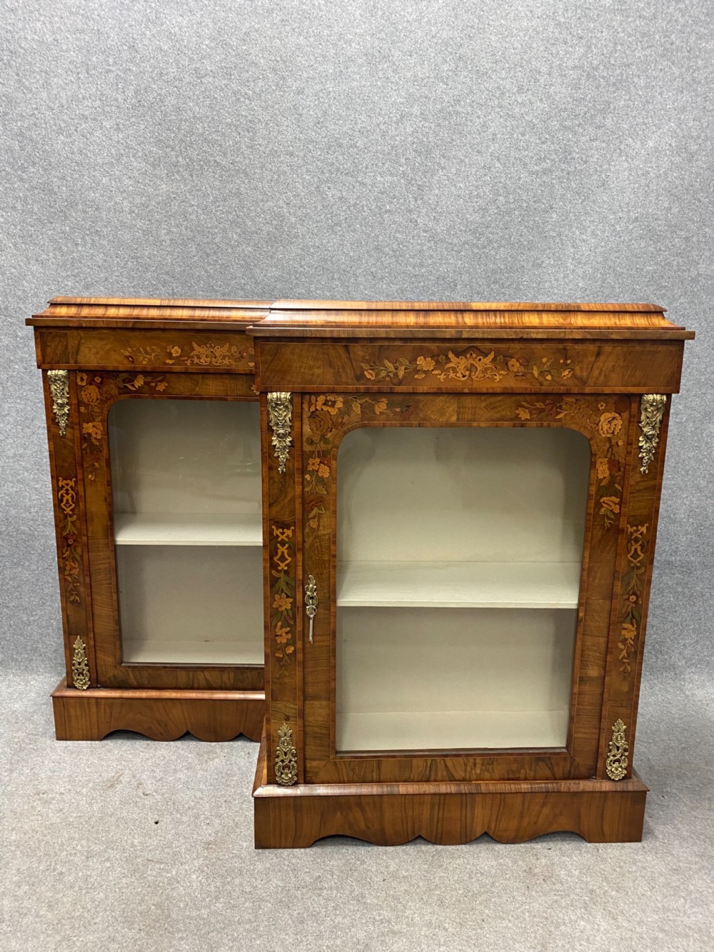Stunning Pair of Marquetry Inlaid Side Cabinets View XII