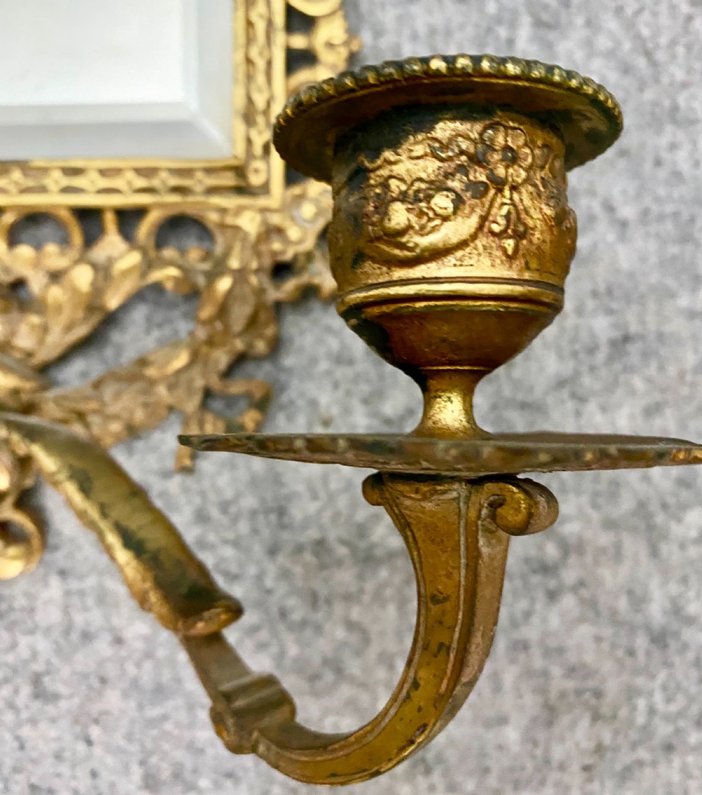 Pair of Cast Brass Girandoles Mirrors View V