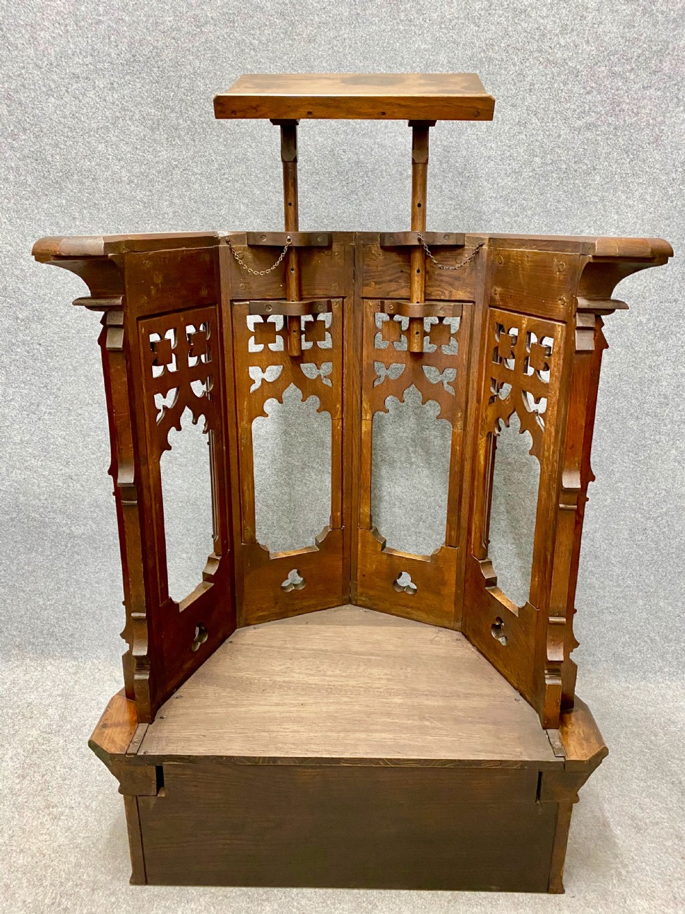 Gothic Oak Pulpit Lectern View IV