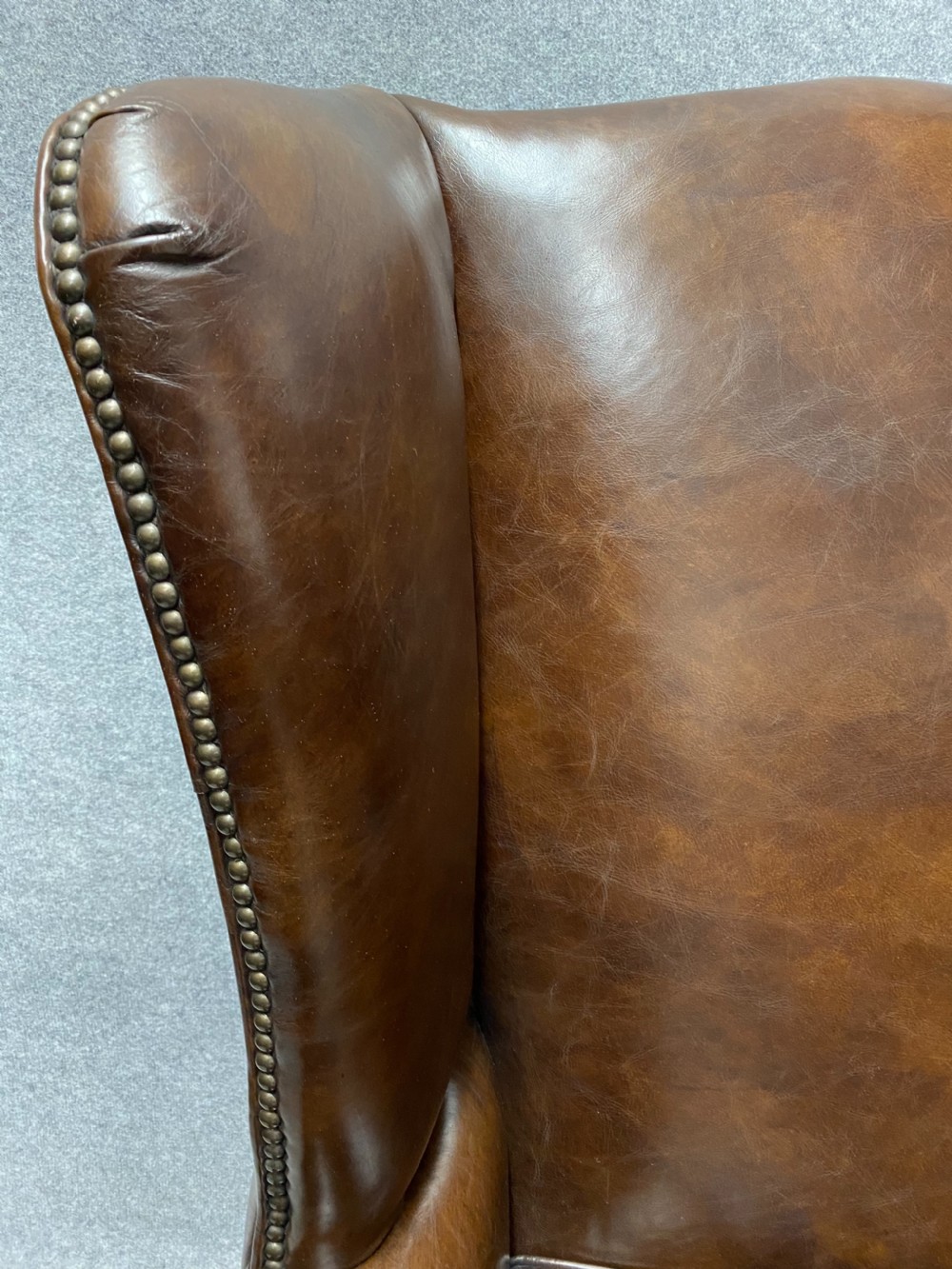 Georgian Style Leather Winged Armchair View III