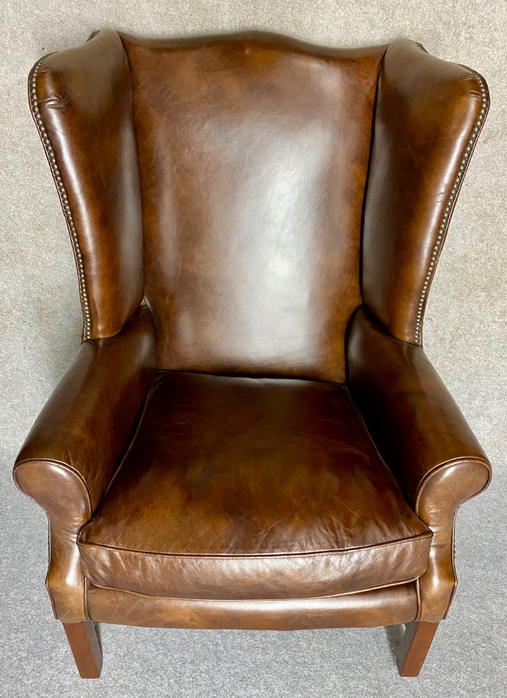 Georgian Style Leather Winged Armchair View VI