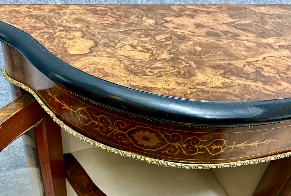 Fine Victorian Burr Walnut Side Cabinet Credenza View VIII