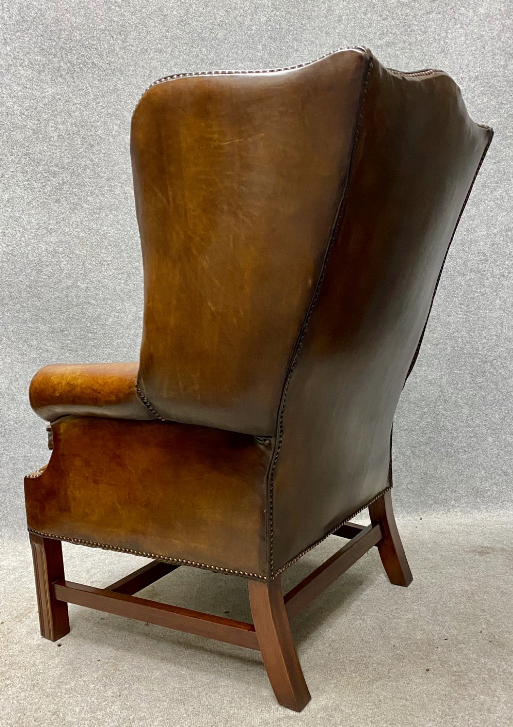 Georgian Style Leather Winged Armchair View IX