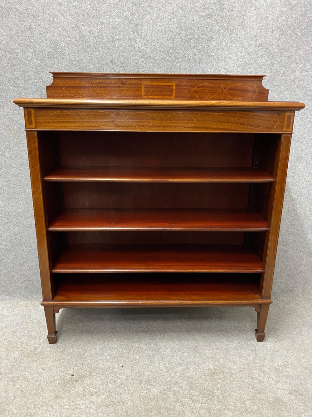 Good Quality Edwardian Inlaid Open Bookcase View II