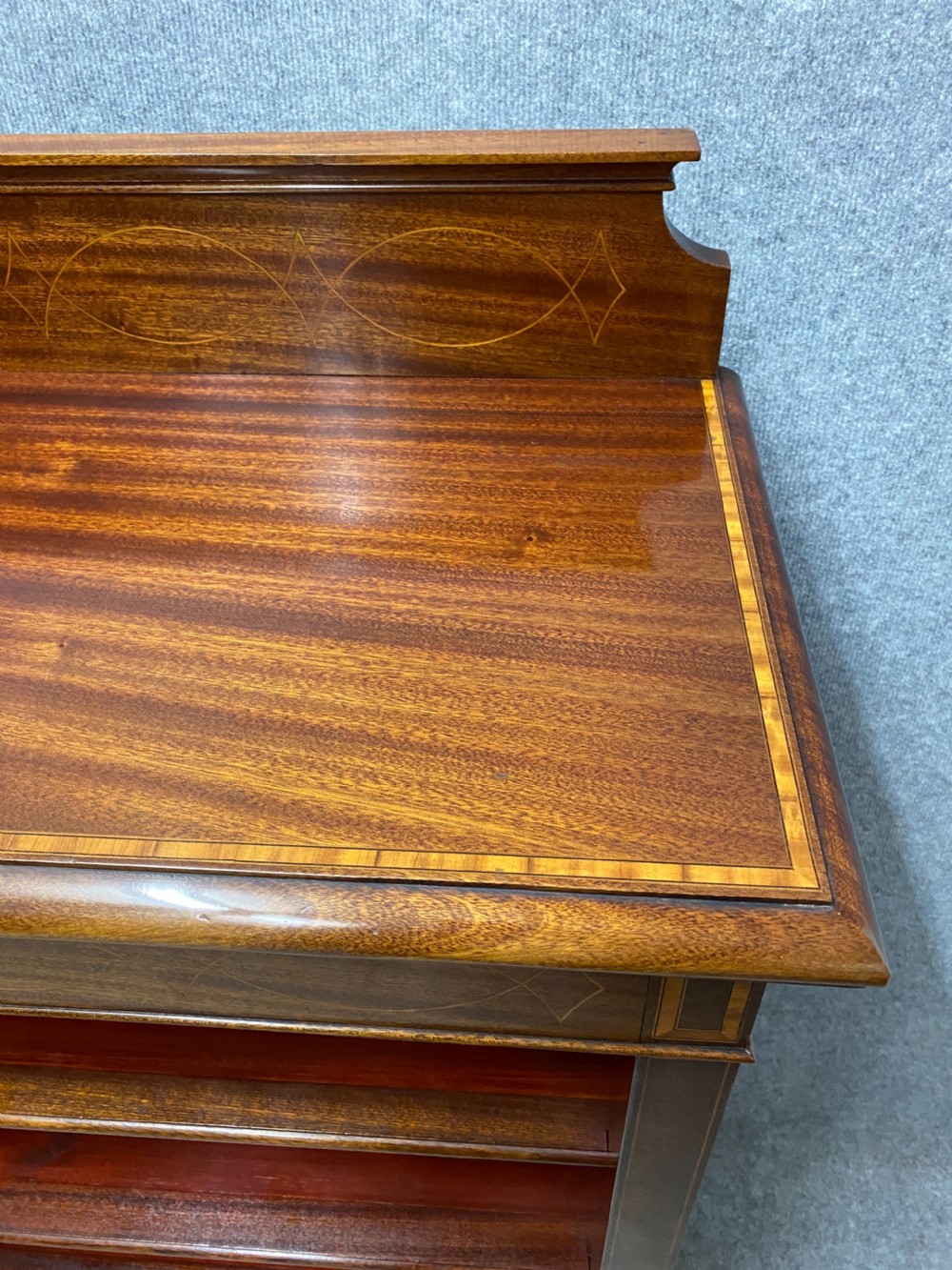 Good Quality Edwardian Inlaid Open Bookcase View IV