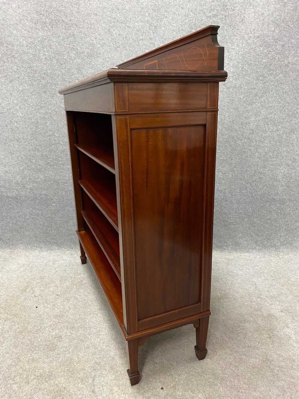 Good Quality Edwardian Inlaid Open Bookcase View VIII