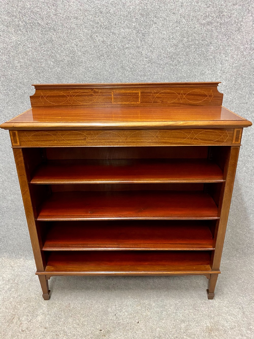 Good Quality Edwardian Inlaid Open Bookcase View XI