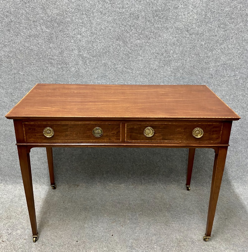 Edwardian Inlaid 2 Drawer Side Table View III