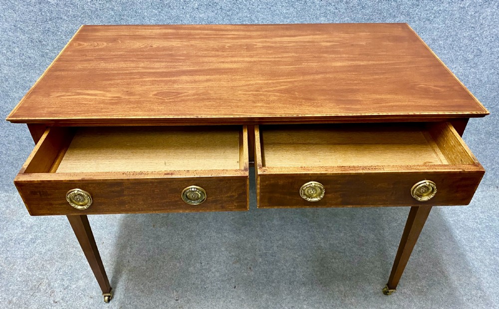 Edwardian Inlaid 2 Drawer Side Table View VI