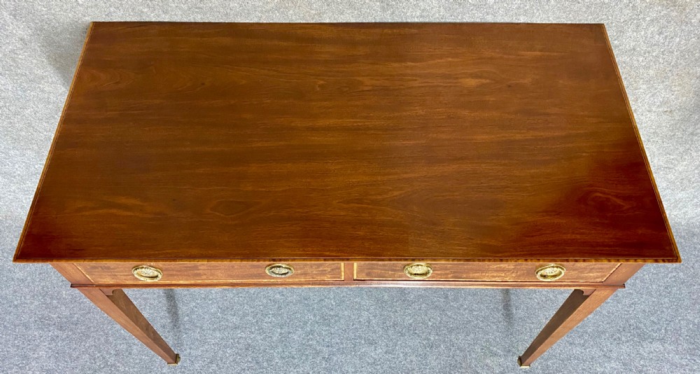 Edwardian Inlaid 2 Drawer Side Table View VIII