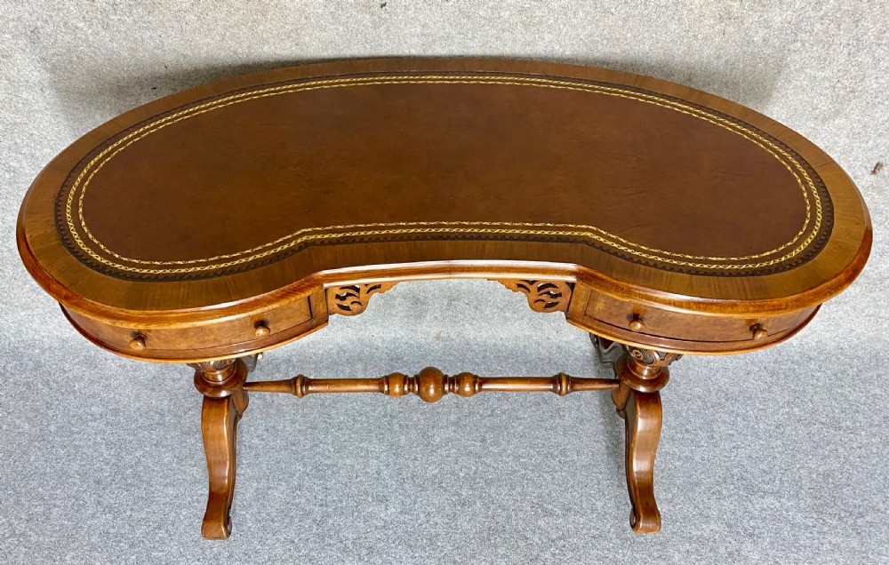 Walnut Kidney Shaped Writing Table